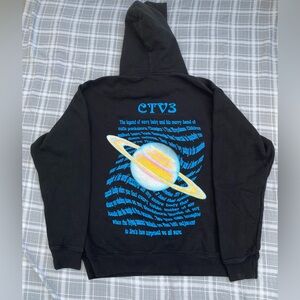 Men’s Jaden Smith CTV3 Black Hoodie with Blue Graphic Size L